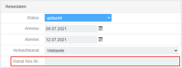 Reisedaten Kanal Res Nr